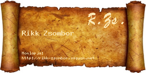 Rikk Zsombor névjegykártya